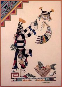 Koshare Pueblo klaun os uma